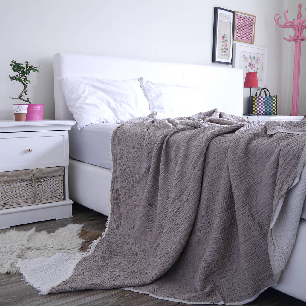 Super King Size Cotton Gauze Blanket By Living Roots