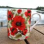 Jumbo Mug In Vibrant Red Poppy Design, thumbnail 1 of 12