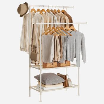 Clothing Stand Clothes Rack With Hanging Rails Shelves, 7 of 8