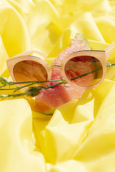 Pink Gold Rim Cat Eye Sunglasses, 4 of 5