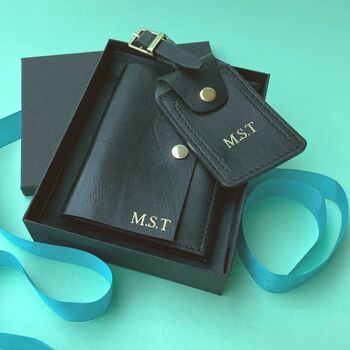 Personalised Luxe Leather Travel Gift Set, 2 of 4