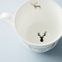Personalised Deer Print China Breakfast Cup, thumbnail 3 of 5