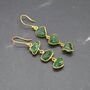 Green Tsavorite Garnet Gold Earrings, thumbnail 1 of 7