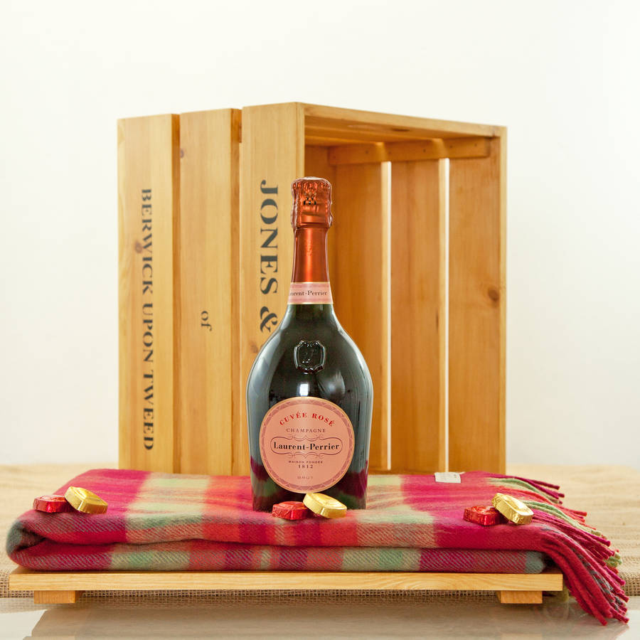Indulgent Rose Champagne Crate By Jones and Jones of BerwickuponTweed