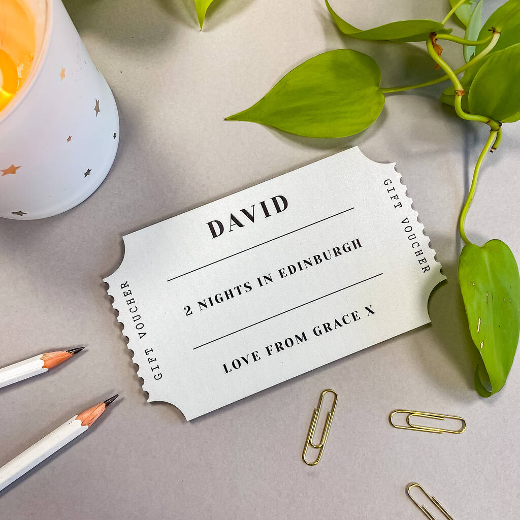 Personalised Wooden Traditional Ticket Voucher By Proper Goose