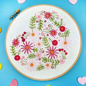 Floral Heart Embroidery Kit, 3 of 8