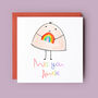 Miss You Personalised Rainbow Character Card, thumbnail 1 of 3