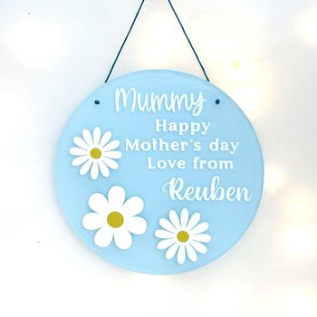 Personalised Happy Mothers Day Daisy Plaque, Letterbox Gift, 2 of 8