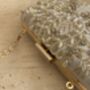 White Handcrafted Rectangular Pearl Clutch Bag, thumbnail 10 of 10