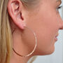 Battered Rose Gold Plated Silver Large Hoop Earrings, thumbnail 1 of 4