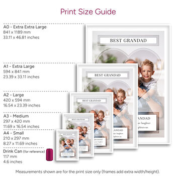 Best Grandad Personalised Photo Print Wall Art Gift For Grandad, 5 of 5