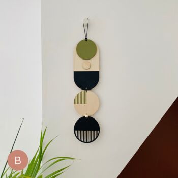 Orange, Green And Black Small Modern Wall Hanging, 2 of 10