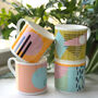 Orange Abstract Painting Bone China Mug, thumbnail 9 of 9