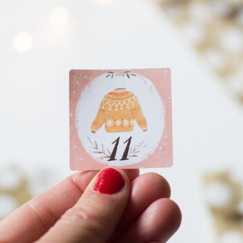 Woodland Christmas Advent Calendar Stickers And Bags, 10 of 10