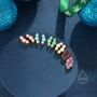 Sterling Silver Tiny Opal Trio Stud Earrings, thumbnail 5 of 12
