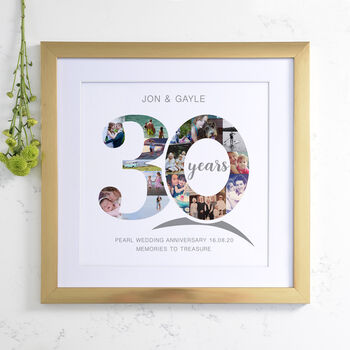 Personalised Pearl Wedding Anniversary Collage, 10 of 11