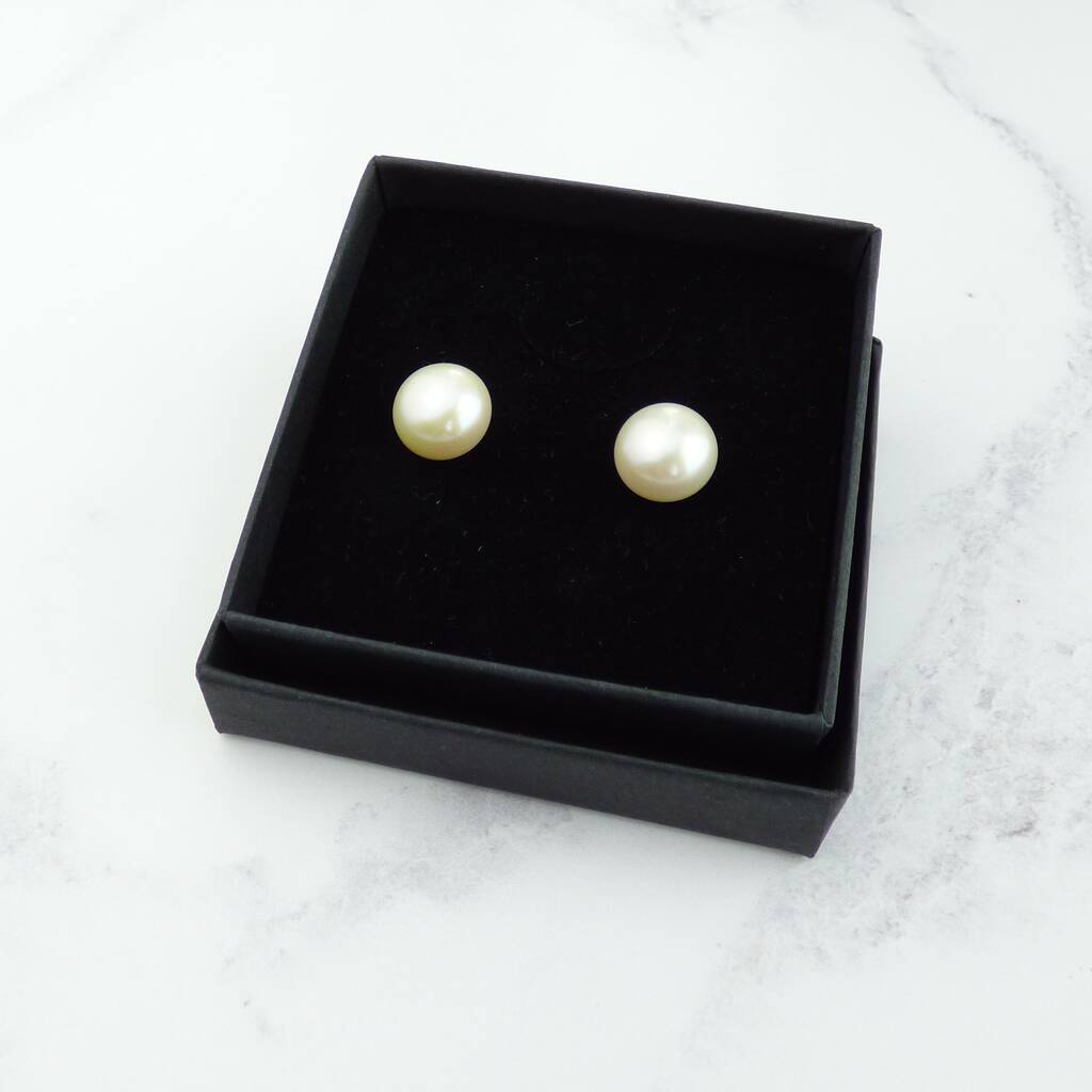 extra large pearl stud earrings by kirsty taylor goldsmiths