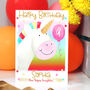 Personalised Unicorn Rainbow Birthday Card, thumbnail 1 of 8