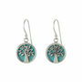 Tree Of Life Healing Turquoise Silver Earrings, thumbnail 2 of 8