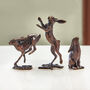 Miniature Bronze Hares, 8th Anniversary Gift Set, thumbnail 1 of 11