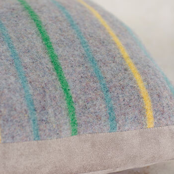Striped Recycled Wool Dog Bed With Faux Suede Base, 6 of 9