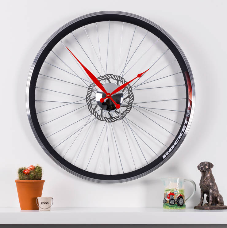 Handmade Racing Bike Wheel Clock With Brake Disc Large, 1 of 8
