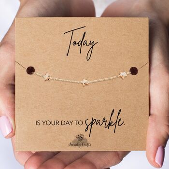 Graduation Gifts A Gold Plated Or Silver Plated Star Bracelet And Card, 2 of 4