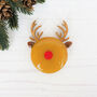Handmade Glass Rudolph The Reindeer Christmas Brooch, thumbnail 1 of 6
