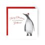 Merry Christmas To A Wonderful Girlfriend Santa Hat Penguin Girlfriend Christmas Card, thumbnail 1 of 4