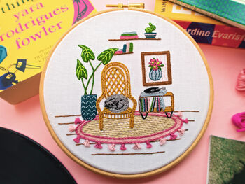 Cat Nap Modern Embroidery Kit, 3 of 7