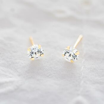 Swarovski Crystal Pure Gold Stud Personalised Earrings, 2 of 6