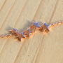 Plain Five Star Bracelet Rose Or Gold Plated 925 Silver, thumbnail 5 of 8