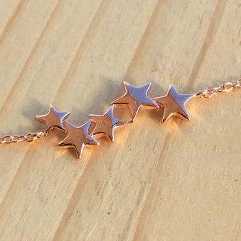 Plain Five Star Bracelet Rose Or Gold Plated 925 Silver, 5 of 8