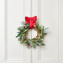 35cm Christmas Wreath With Red Bow, thumbnail 3 of 4