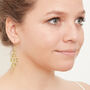 Green Peridot Gold Plated Silver Chandelier Earrings, thumbnail 5 of 12