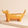 Orange Dachshund Standing Dog Planter, thumbnail 2 of 2