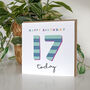 Candy Stripe 17th Birthday Card, thumbnail 2 of 3