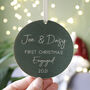 First Christmas Engaged Wooden Tree Decoration, thumbnail 8 of 9