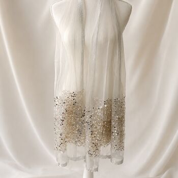 Shimmer Hem Occasion Shawl Scarf, 2 of 5