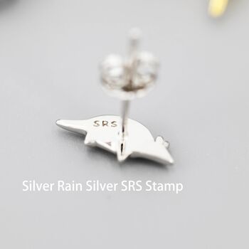 Sterling Silver Armadillo Stud Earrings, 3 of 12