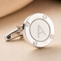Personalised Engraved Initial Porthole Cufflinks, thumbnail 3 of 8