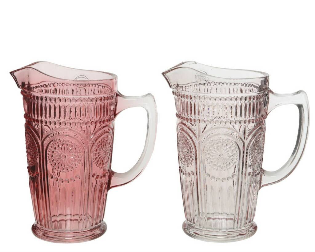 glass jug with floral design by ella james