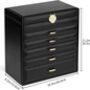 Large Black Six Layers Jewellery Box Case, thumbnail 5 of 6