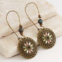 Pale Stone Round Antique Earrings, thumbnail 1 of 3