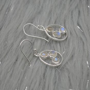 Rainbow Moonstone Earrings: Gold Or Silver Drop, 5 of 12
