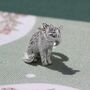 Sitting Cat Charm Sterling Silver, thumbnail 1 of 4
