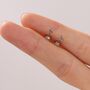 Sterling Silver Extra Tiny Triangle Pyramid Screw Back Earrings, thumbnail 5 of 10