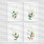 Botanical Leaf Print Set Of Four In Green Gold, thumbnail 1 of 5