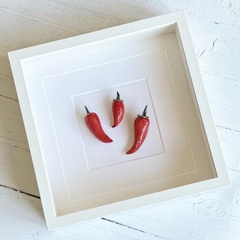 Ceramic Kitchen Wall Art: Three Red Chillies, 4 of 9