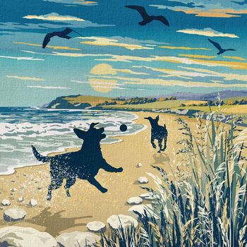 Two Labradors Limited Edition Beach Fun Gift Print, 6 of 11